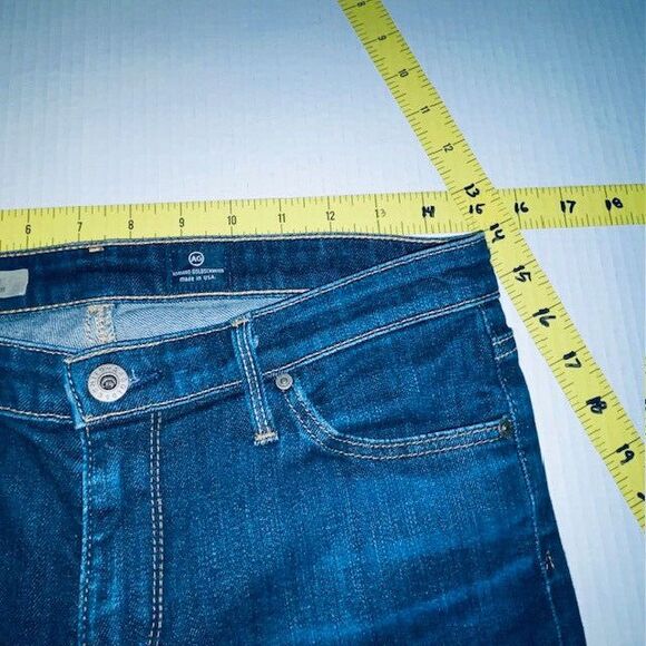 AG Jeans Womens 28R Fits 29x31 Blue Denim Alexa Mid Rise Slim Boot Frayed Hem - Picture 5 of 11